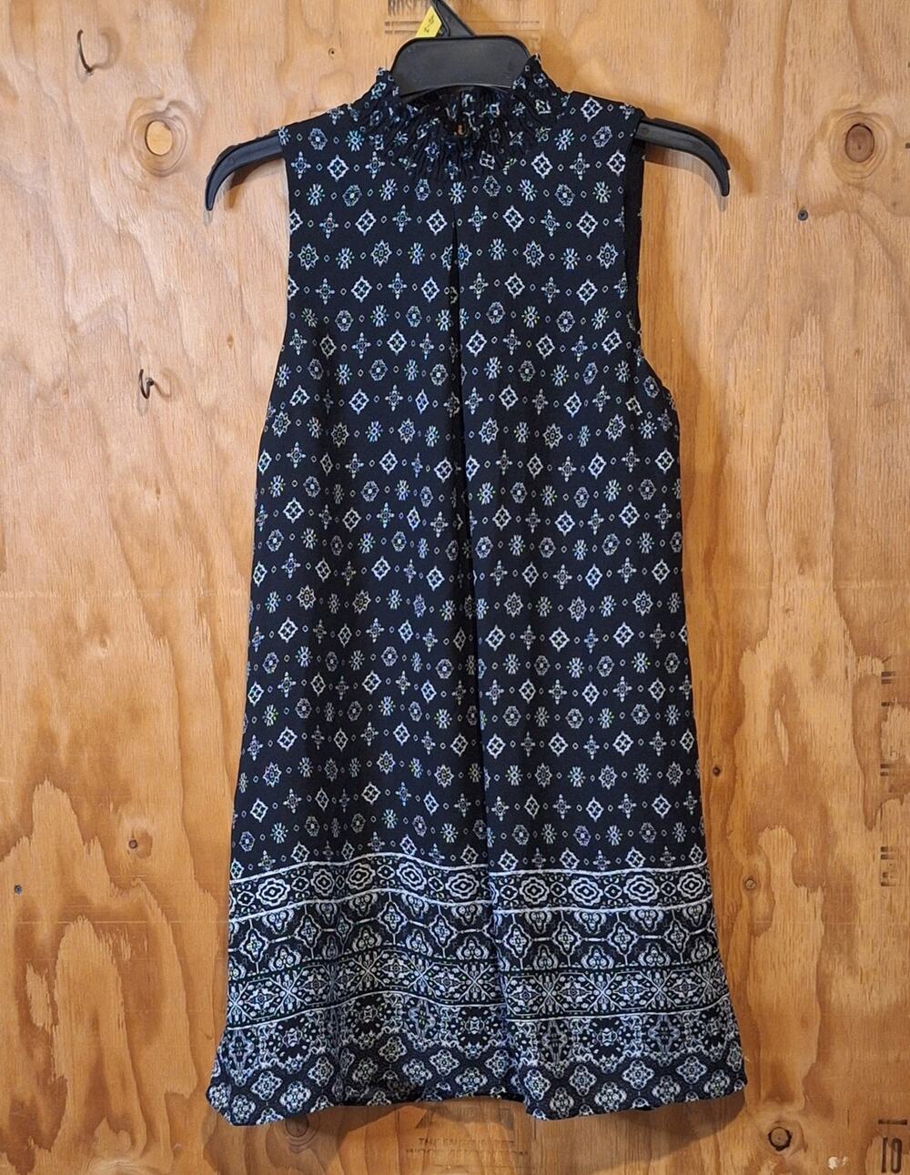 Speechless Dress Women's Size Medium Black Retro Bandana Patten 60s Summer Party